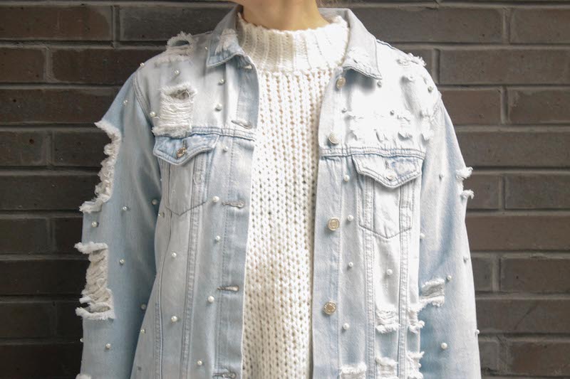 The Killer Trend You Need to Try for Fall: Pearls Denim DIY