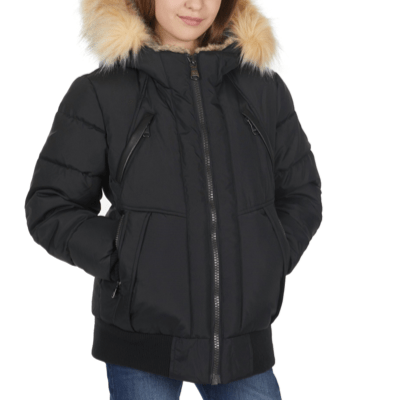 Mens Lucky Brand Parka Faux Fur Trim Jacket Coat Size S Small YLHK248 Black